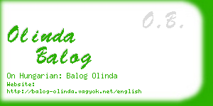 olinda balog business card